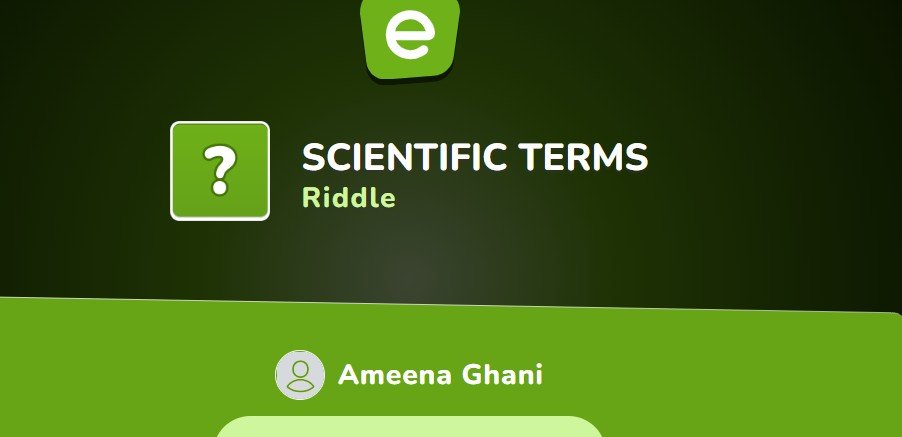 Scientific terms Riddle Game